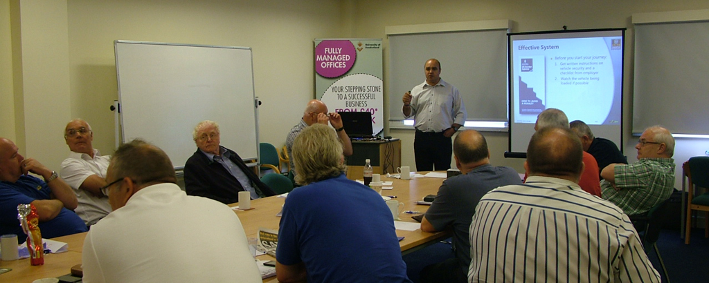 NEDCPC July 2013 Photo of Driver CPC Course Eddie Rods showing drivers from Hodgsons Travel mainly coach drivers from Barnard Castle